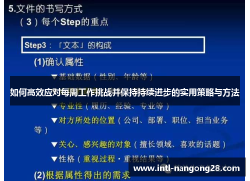 如何高效应对每周工作挑战并保持持续进步的实用策略与方法